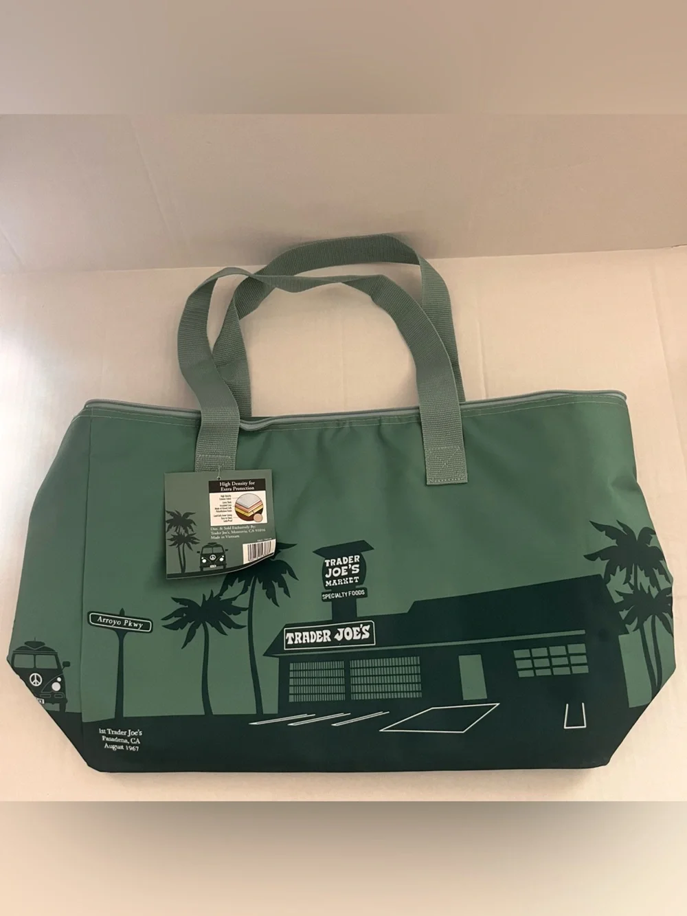 New large Trader Joe's Mini Purple Insulated Bag Dusty Blue